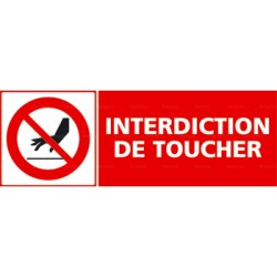Panneau rectangulaire interdiction de toucher 1
