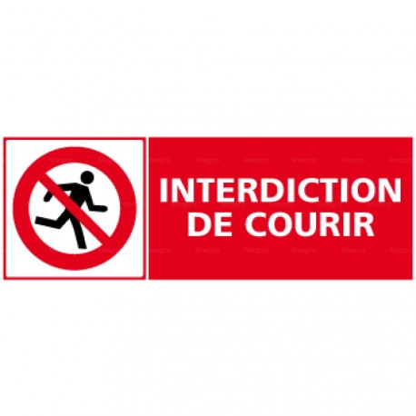 Panneau rectangulaire interdiction de courir