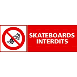 Panneau skateboards interdits