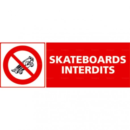Panneau skateboards interdits