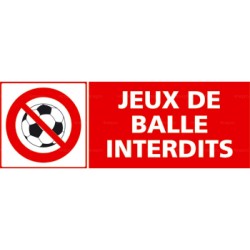 Panneau jeux de balle interdits