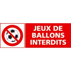 Panneau jeux de ballons interdits