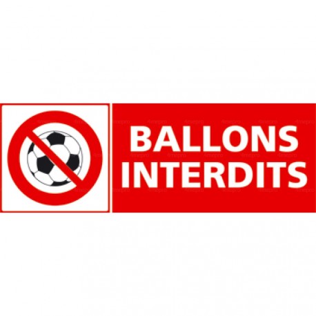 Panneau rectangulaire ballons interdits