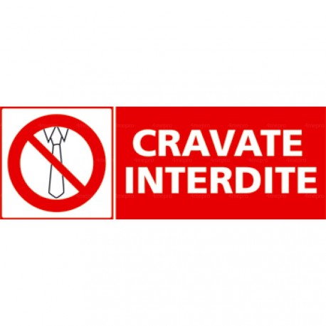 Panneau rectangulaire cravate interdite