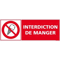 Panneau interdiction de manger