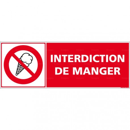 Panneau interdiction de manger