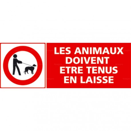 Panneau les animaux doivent être tenus en laisse 1