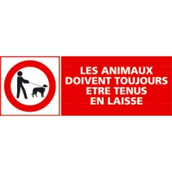 Panneau les animaux doivent toujours être tenus en laisse 1