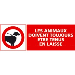 Panneau les animaux doivent toujours être tenus en laisse 2