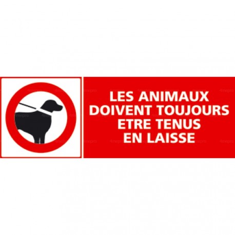 Panneau les animaux doivent toujours être tenus en laisse 2