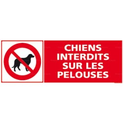 Panneau chiens interdits sur les pelouses