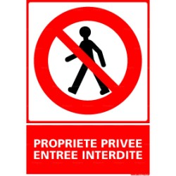 Panneau vertical propriété privée, entrée interdite