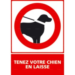 Panneau vertical tenez votre chien en laisse