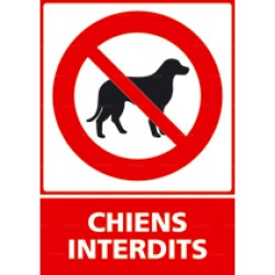 Panneau vertical chiens interdits