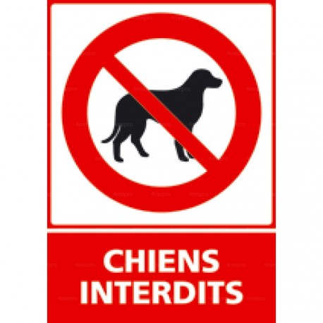 Panneau vertical chiens interdits
