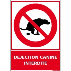 Panneau vertical déjection canine interdite