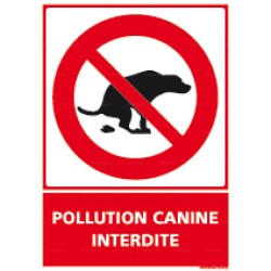 Panneau vertical pollution canine interdite