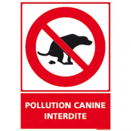 Panneau vertical pollution canine interdite