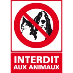 Panneau vertical interdit aux animaux