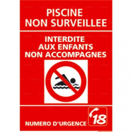 Panneau vertical piscine non surveillée