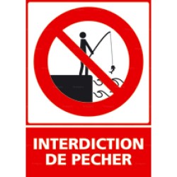 Panneau vertical interdiction de pêcher