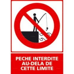 Panneau vertical pêche interdite au-delà de cette limite