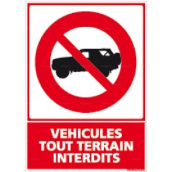 Panneau vertical véhicules tout terrain interdits