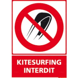 Panneau vertical kitesurfing interdit 1
