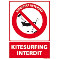 Panneau vertical kitesurfing interdit 2