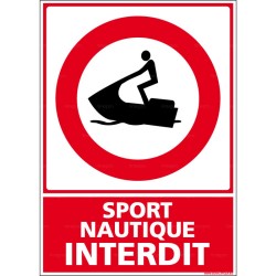 Panneau vertical sport nautique interdit