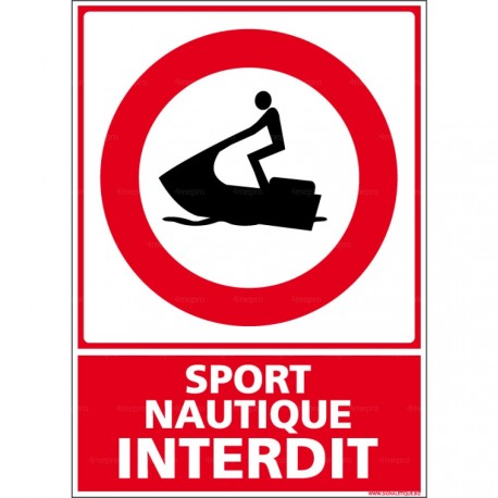 Panneau vertical sport nautique interdit