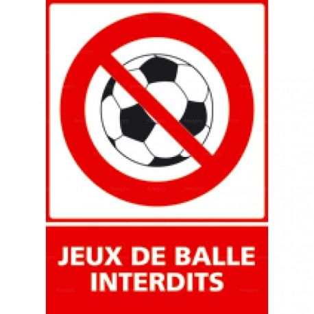 Panneau vertical Jeux de balle interdits