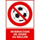 Panneau vertical Interdiction de jouer au ballon