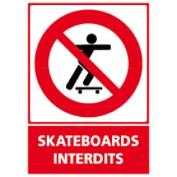 Panneau vertical Skateboards interdits 1