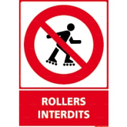 Panneau vertical Rollers interdits 1