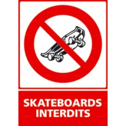 Panneau vertical Skateboards interdits 2