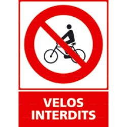 Panneau vertical Vélos interdits