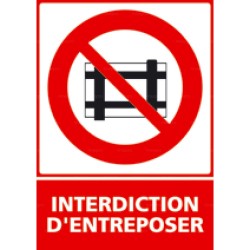 Panneau vertical Interdiction d'entreposer
