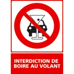 Panneau vertical Interdiction de boire au volant