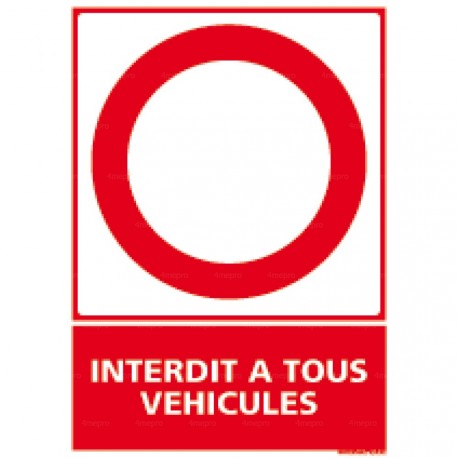 Novap Cartello Stradale In Francese 'Entrée Interdite à Tous Véhicules' - Diametro 300 Mm In Polistirene Rigido Con Fori Per Fissaggio