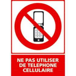 Panneau vertical Ne pas utiliser de téléphone cellulaire