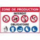 Panneau rectangulaire Consigne de securité zone de production