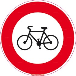 Panneau rond Interdit aux vélos 1