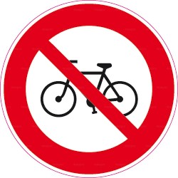 Panneau rond Interdit aux vélos 2