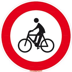 Panneau rond Interdit aux vélos 4