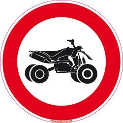 Panneau rond Accès interdit aux quads