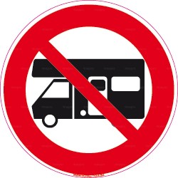 Panneau rond Accès interdit aux camping cars 1