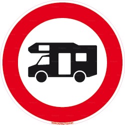 Panneau rond Accès interdit aux camping cars 2