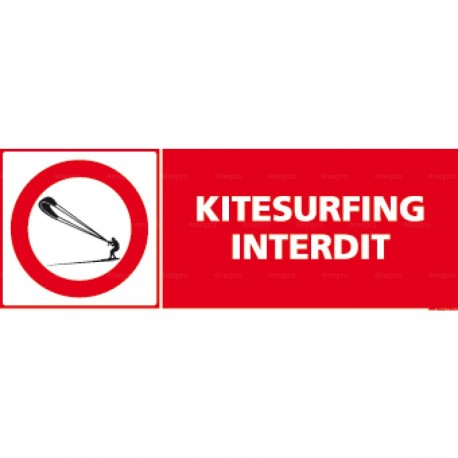 Panneau rectangulaire Kitesurfing interdit 2