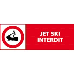 Panneau rectangulaire Jet ski interdit